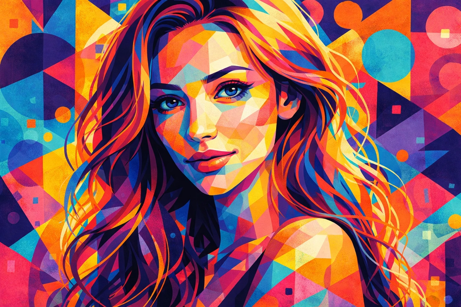 Universal Geometric Pop-Art Portrait AI Prompt for Stunning Photo Transformations