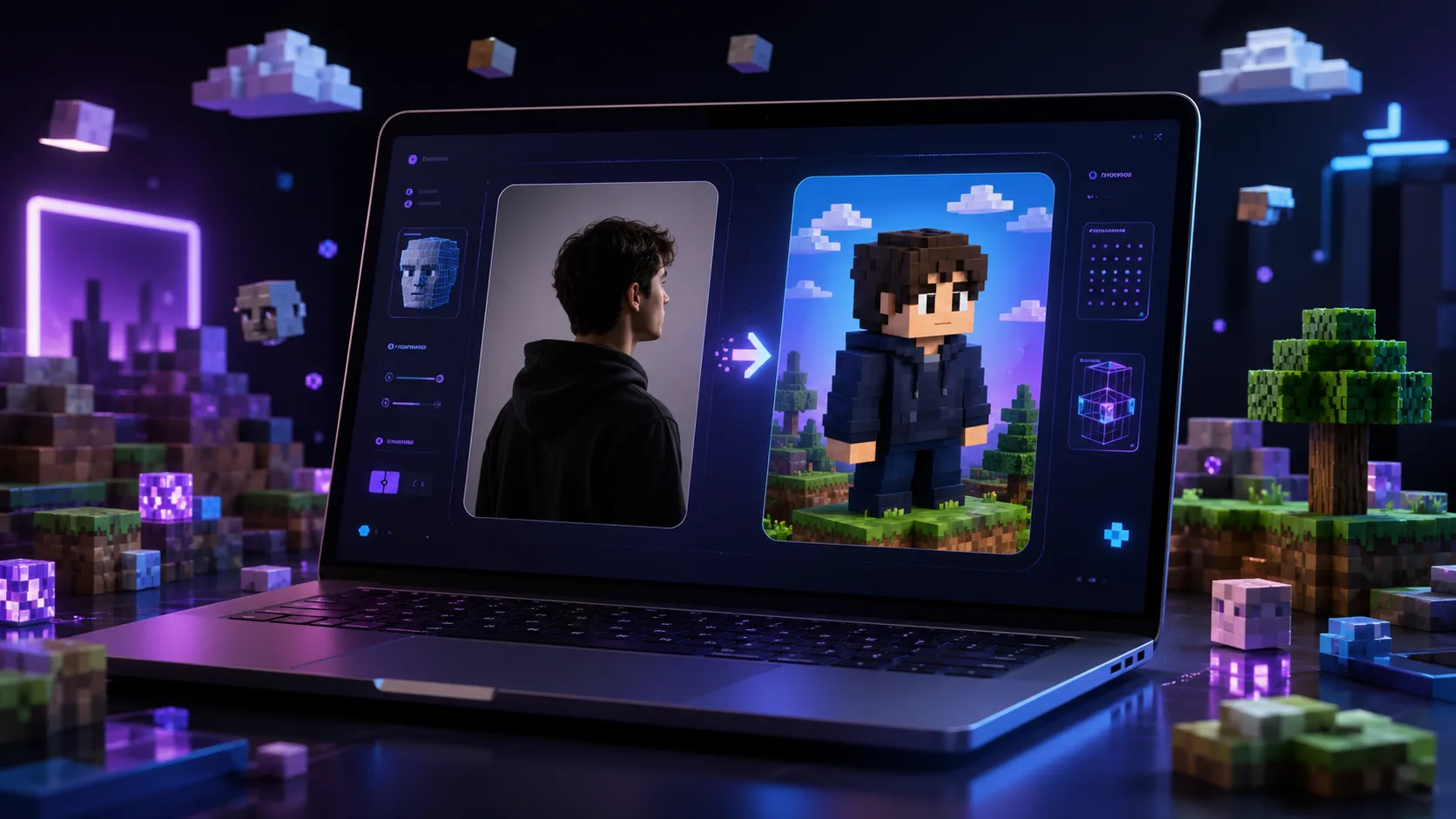 Minecraft-Style Voxel Transformation Prompt for Uploaded Photos
