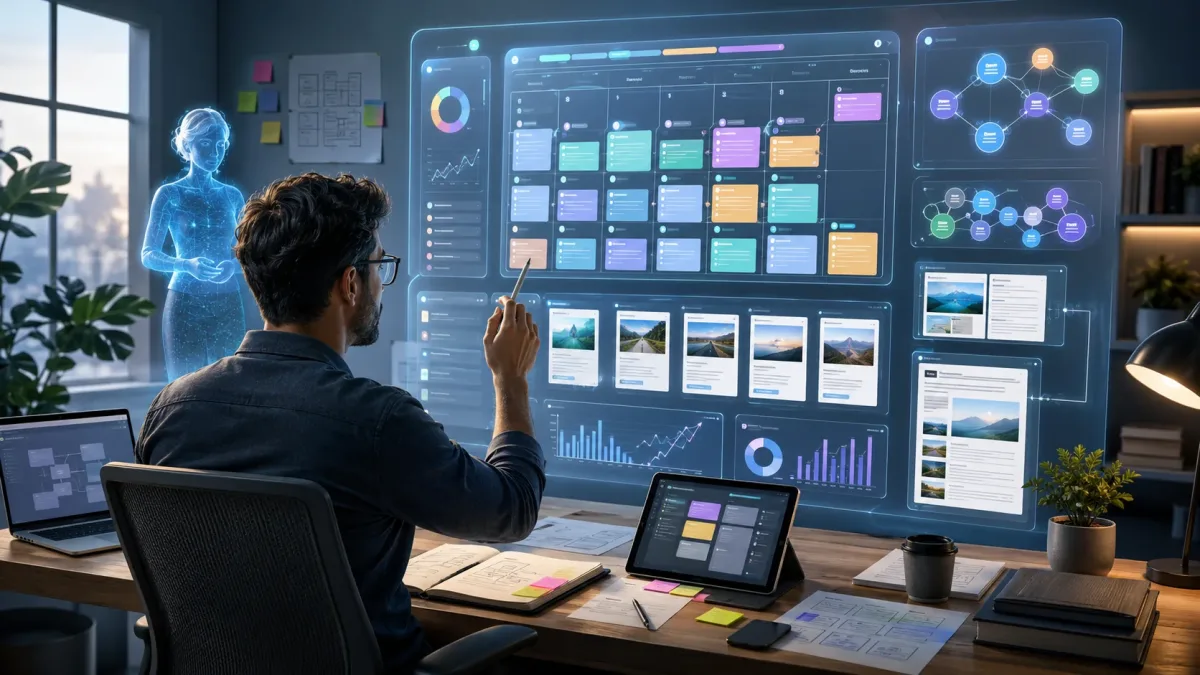 AI content calendar dashboard for planning a niche website content strategy