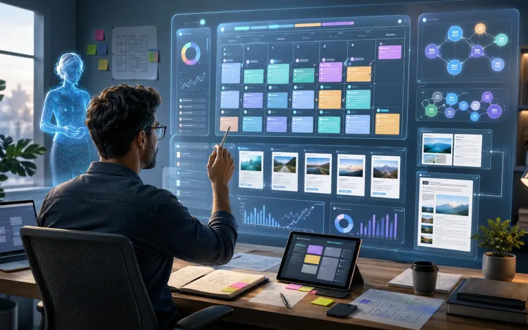 AI content calendar dashboard for planning a niche website content strategy