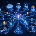 AI agents and machines making secure payments through digital payment infrastructure