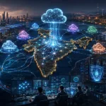 AI cloud infrastructure in India with data centres, cloud regions, power grids and Big Tech investment